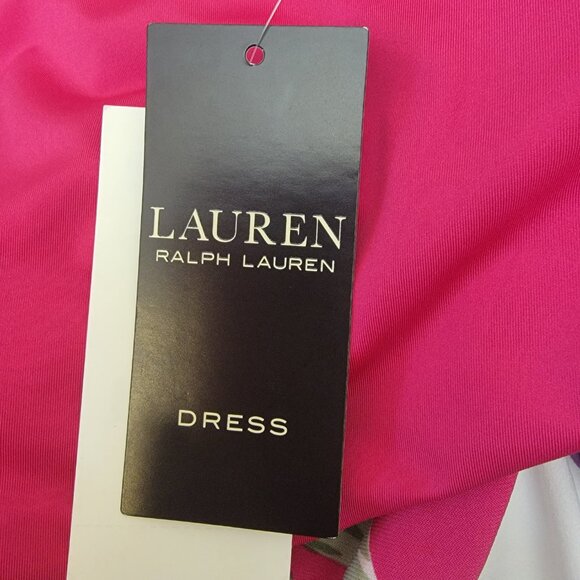 Ralph Lauren Pink Floral V-Neck Dress, Size 14, $90 NWT - Picture 5 of 8